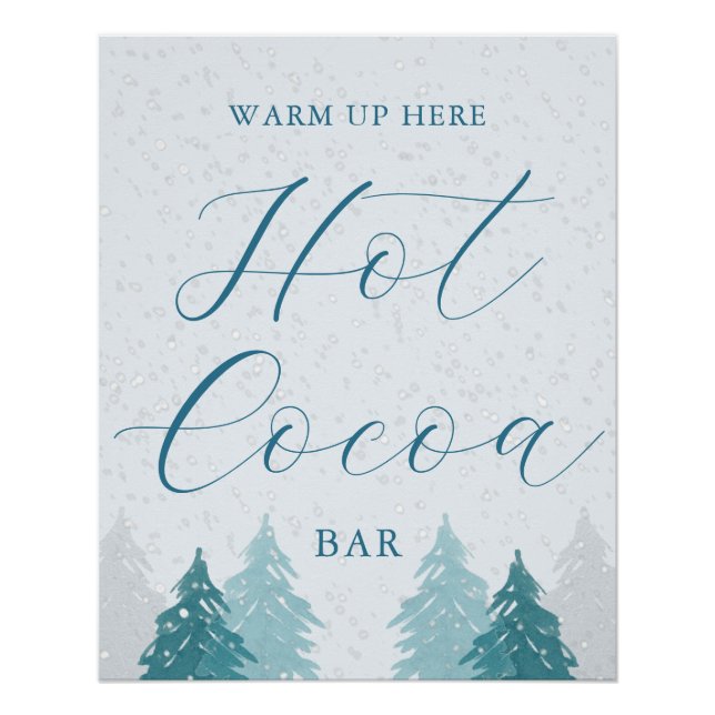 Poster Hot Cocoa Bar Wonderland Quinceanera Se Réchauffer (Devant)