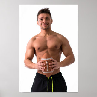 Poster Hot Guy Sexy Shirless Muscle Football Stud Hunk
