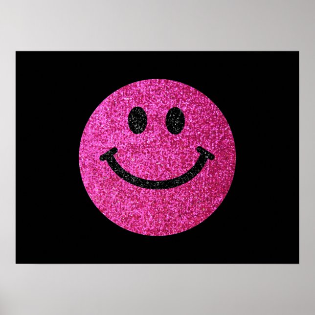 Poster Hot pink faux glitter face (Devant)