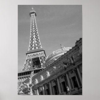 Poster Hôtel à Paris à Las Vegas (B&W)