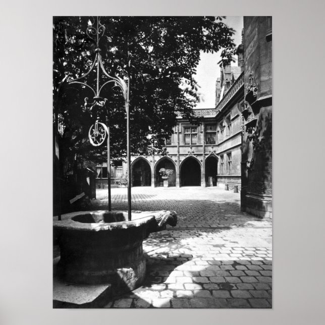 Poster Hôtel Cluny vu de la cour, Paris (Devant)