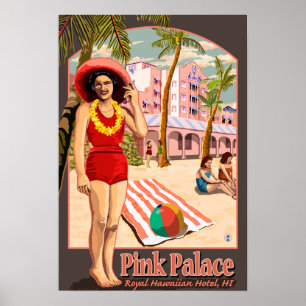 Poster Hôtel hawaïen royal en Hawaï