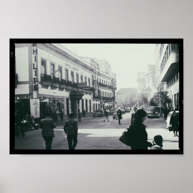 Poster Hotel Madrid 1964 Espagne Monochrome (Devant)