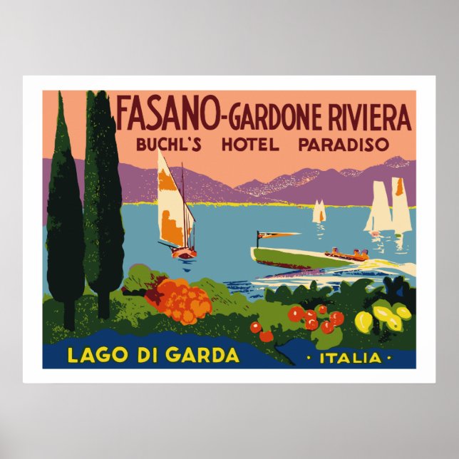 Poster Hotel Paradiso (Lago di Garda - Italia) (Devant)