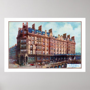 Poster hôtel pour aquarelle Glasgow de St Enoch de c 1900