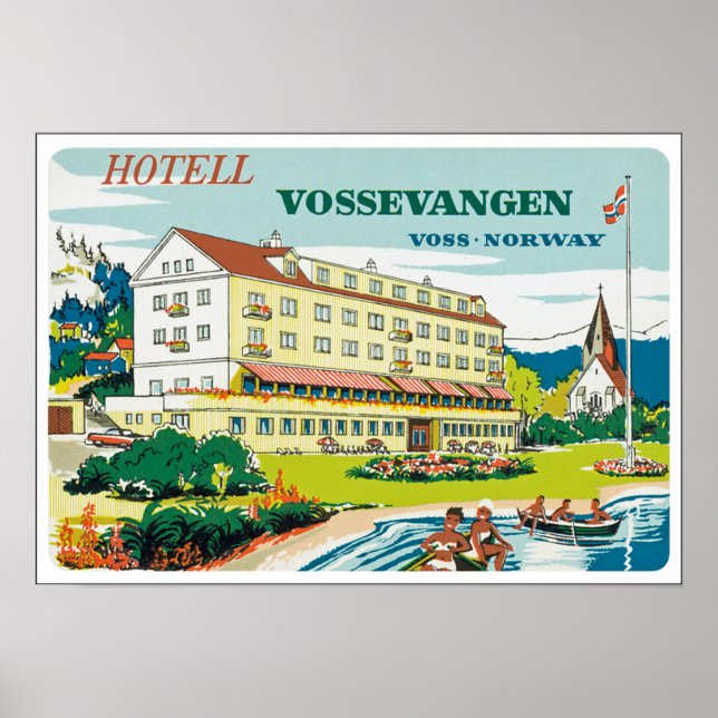 Poster Hotel Vossevangen Norvège (Devant)