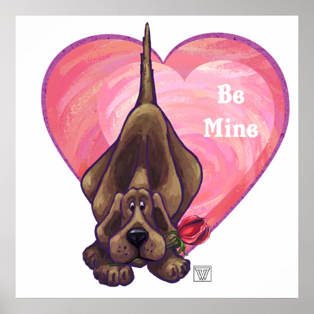 Poster Hound Dog Valentine's Day (Devant)