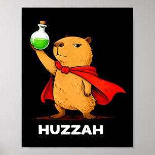 Poster Hourra capybara alchimiste drôle de potion mème no