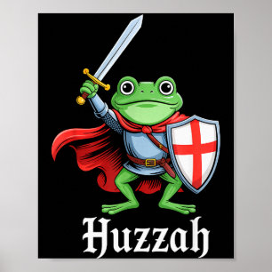 Poster Hourra Chevalier Grenouille Citation Drôle d'Épée