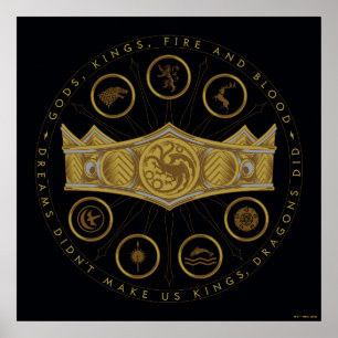 Poster HOUSE of the Dragon   Seven Kingdoms Crown Graphic