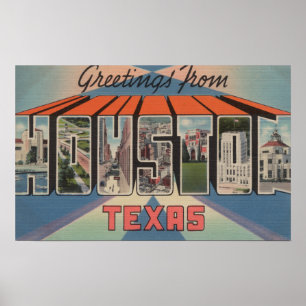 Poster Houston, Texas - Scènes de grandes lettres 3