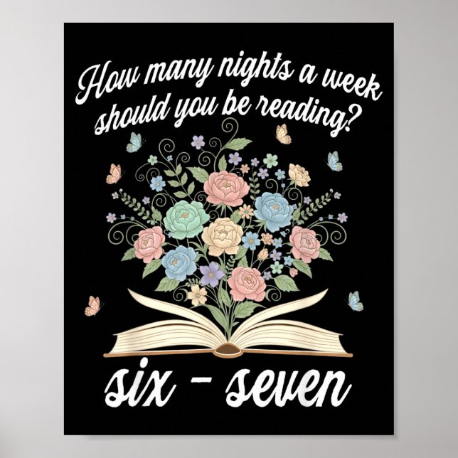 Poster How Many Night A Week Should You Be Reading 67 Mem (Devant)
