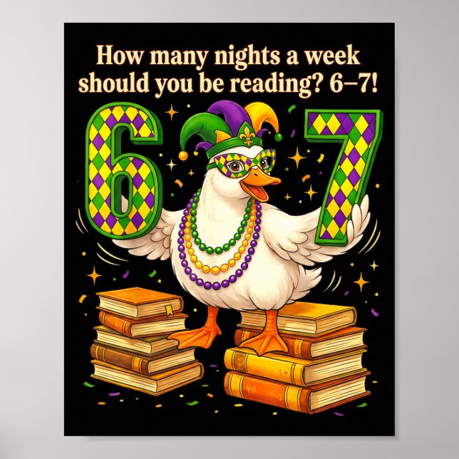 Poster How Many Night A Week Should You Be Reading 67 Tea (Devant)