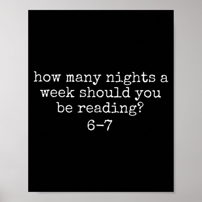 Poster How Many Nights A Week Should You Be Reading 6 7  (Devant)