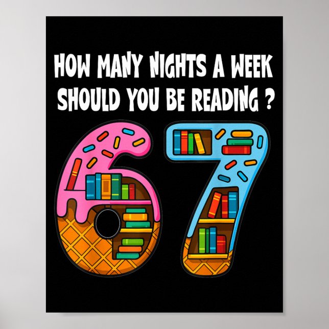Poster How Many Nights A Week Should You Be Reading 6-7 T (Devant)