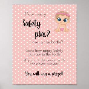 Poster How many Safety Pins Baby Girl