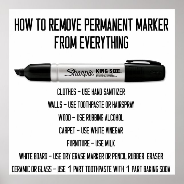 Poster How to Remove Permanent Marker From Everything  (Devant)