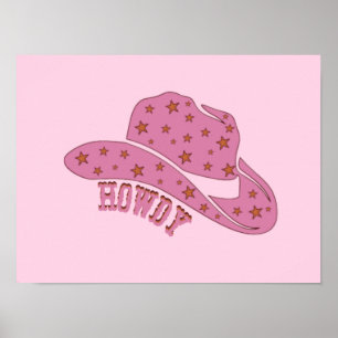 Poster Howdy Pink Cowgirl Casquette