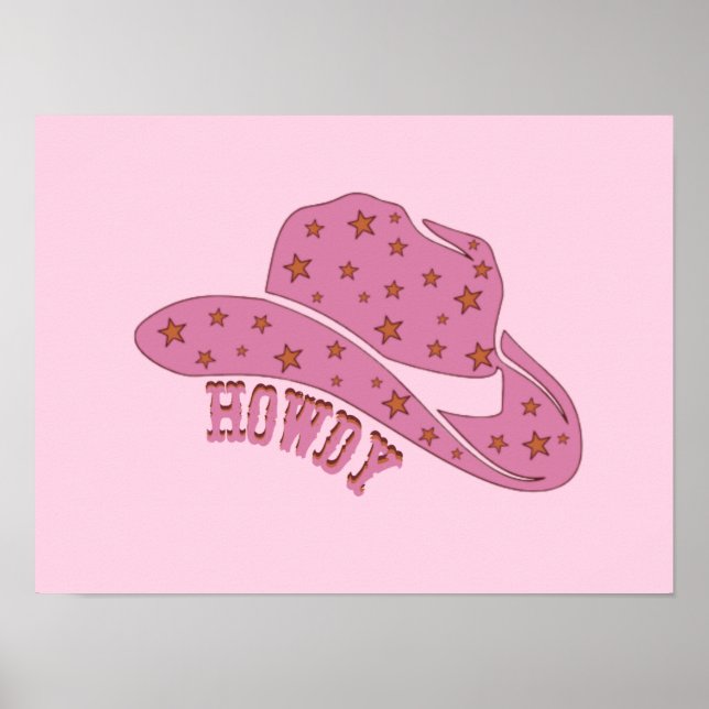 Poster Howdy Pink Cowgirl Casquette (Devant)