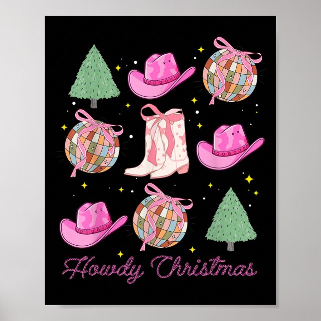 Poster Howy Christmas Nk Coquette Bow Xmas Tree Western (Devant)