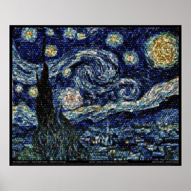 Poster Hubble Starry Night (29,3 po x 24 po) (Devant)