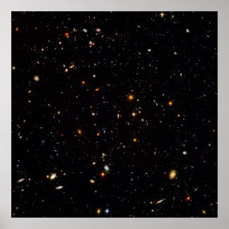 Poster Hubble Ultra Deep Field Vue de 10 000 Galaxies