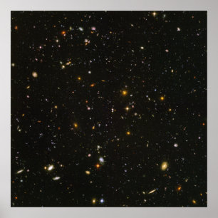Poster Hubble voit des galaxies à profusion