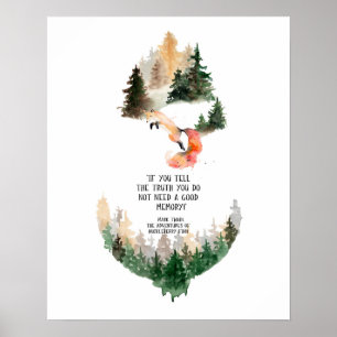 Poster Huckleberry Finn Quote Literary Art Print