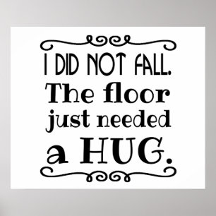 Poster Hug de plancher amusant