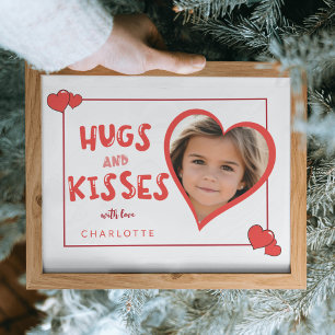 Poster Hugs and Kisses Valentine's Day Photo personnalisé