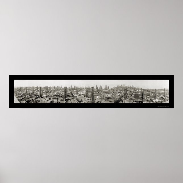 Poster Huile Field Long Beach Photo 1923 (Devant)