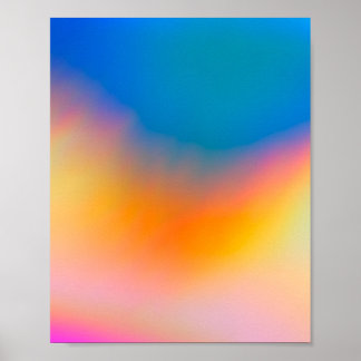 Poster Huile Holographique Colorful Vibrant Abstrait