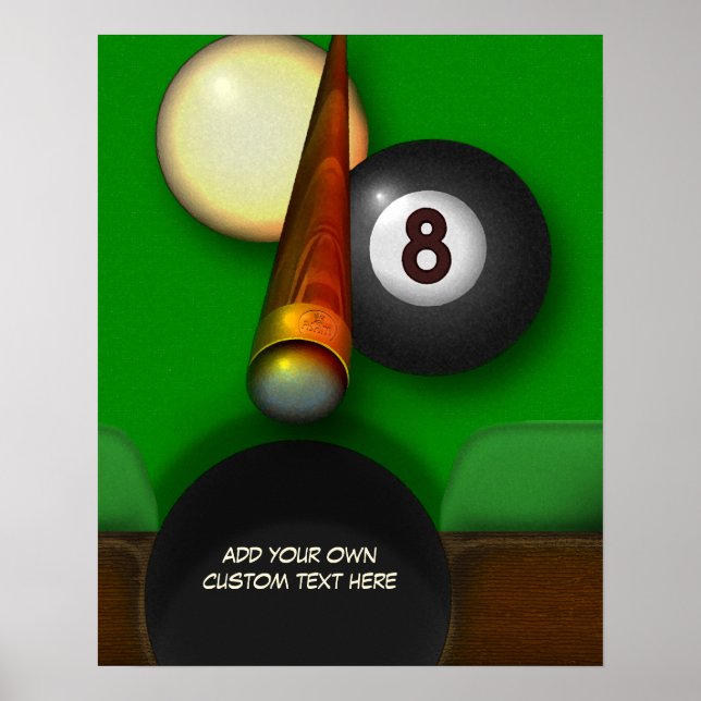 Poster Huit Bal Pool et Billard Personnalisé (Devant)