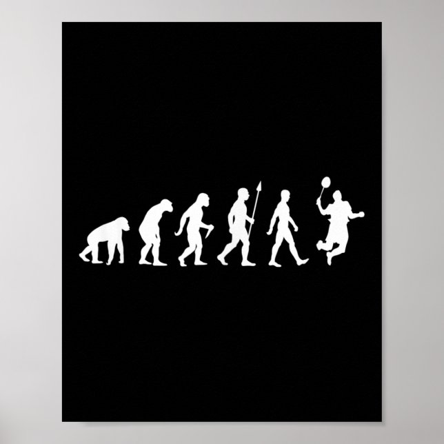 Poster Human Evolution, Version du joueur de Badminton (Devant)