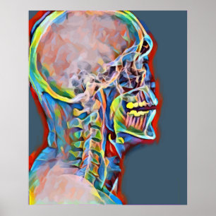 Poster Human Skeleton Skull xray Abstract Art