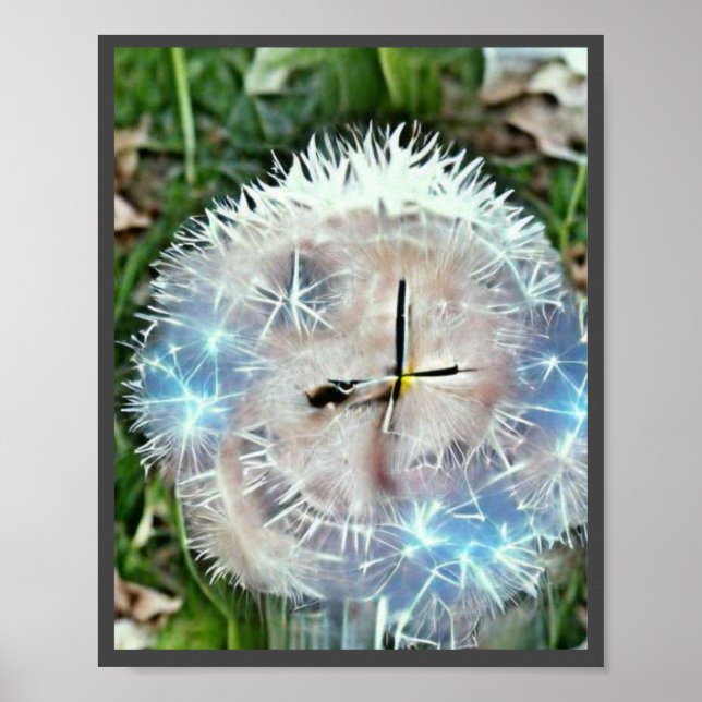 Poster Humble horloge en pissenlit A.I. photo améliorée.  (Devant)