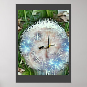 Poster Humble horloge en pissenlit A.I. photo améliorée.