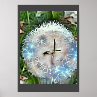 Poster Humble horloge en pissenlit A.I. photo améliorée.
