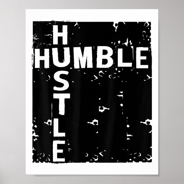 Poster Humble Hustle Insrational Motivational Entrepreneu (Devant)