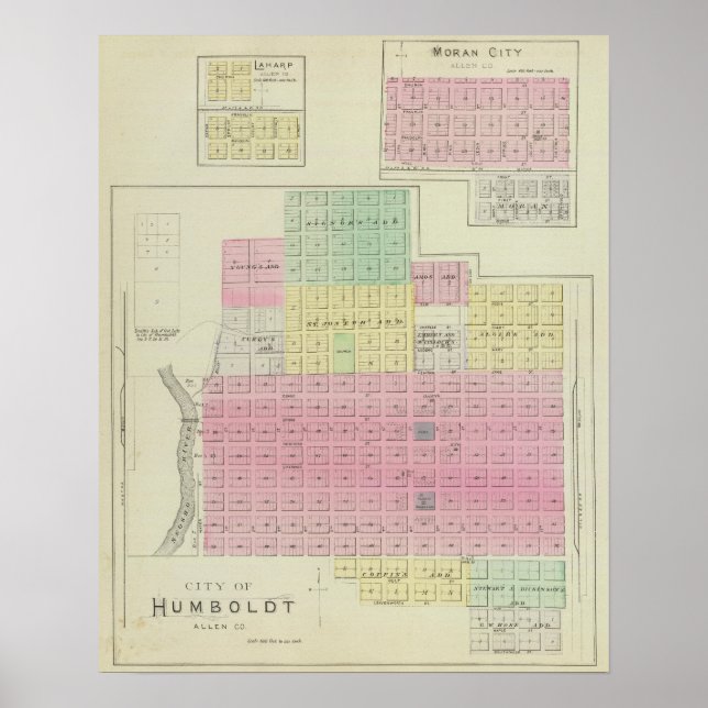Poster Humboldt, Moran City et Laharp, Kansas (Devant)
