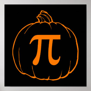 Poster Humeur de mathématiques du citrouille pi (tarte)