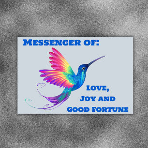 Poster Hummingbird Love, Joy & Good Fortune  