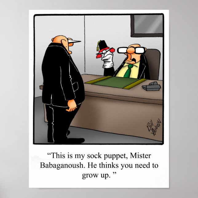 Poster humoristique de bureau amusant "Boss bizarr (Devant)
