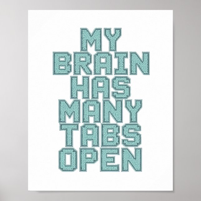 Poster Humorous Anxiety and Overthinking Saying (Devant)