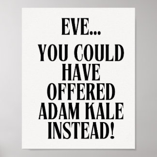 Poster Humour biblique Adam et Eve