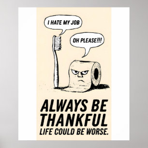Poster Humour de bureau amusant : Toothbrush & Toilet Pap