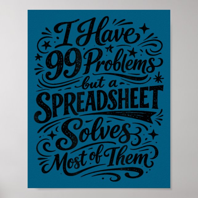 Poster Humour de comptable tableur analyste de données (Devant)