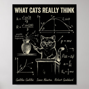 Poster Humour de physique de chat drôle Ce que les chats