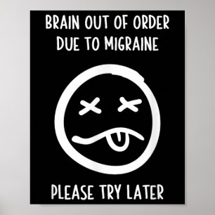Poster Humour de secours migraine T Shirt - Sensibilisati