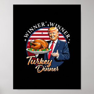 Poster Humour de Thanksgiving Trump Drôle Trump Gagnant G